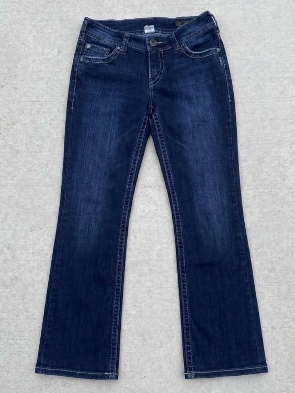 Silver Jeans Suki Surplus Bootcut Mid Rise Dark Wash Denim Pants Women’s W27 L34